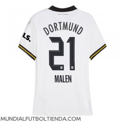 Camiseta Borussia Dortmund Donyell Malen #21 Tercera Equipación Replica 2024-25 para mujer mangas cortas